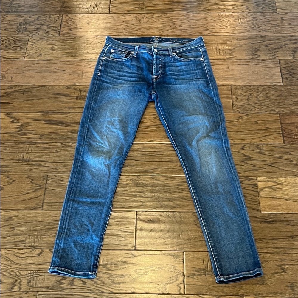 7 For All Mankind Josefina Skinny Boyfriend Mid Rise Size 27